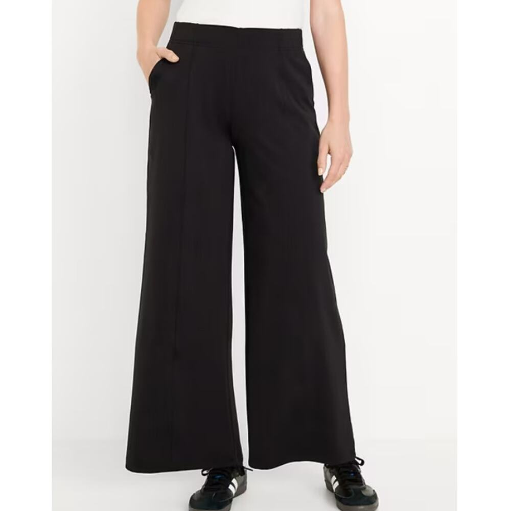 Old Navy XL Pants High-Waisted PowerSoft Trouser Pants Black Activewear Lounge